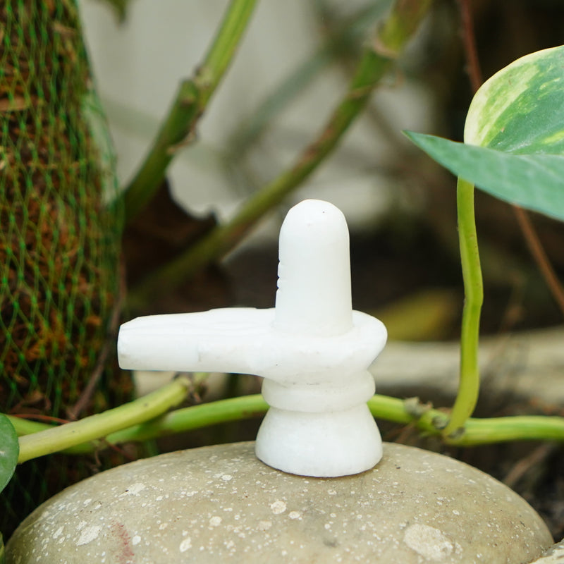White Marble Shivling 2.5 Inch Height