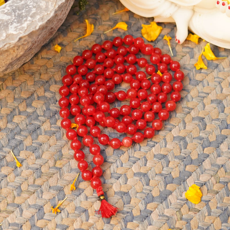 Red Hakik Beads Mala (6 mm)