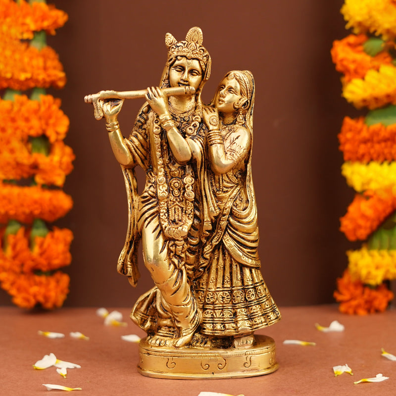 Beautiful Brass Radha Krishna Idol (8.5 Inch) – ServDharm