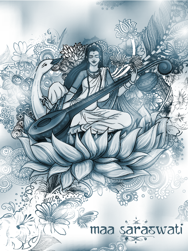 Poster Maa Saraswati Beautiful Sketch Photo Picture sl501 (Wall Poster,  13x19 Inches, Matte, Multicolor) Fine Art Print - Art & Paintings posters  in India - Buy art, film, design, movie, music, nature