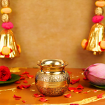 Pure Brass Embossed Pooja Lota 3 Inches 250 ml