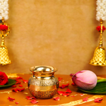 Pure Brass Embossed Pooja Lota 3 Inches 250 ml
