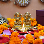 Laxmi Ganesh Idol with Diya