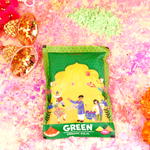 Organic Green Fragrant Gulal 100g Pouch (Pack of 100) | Infused with Khus Fragrance