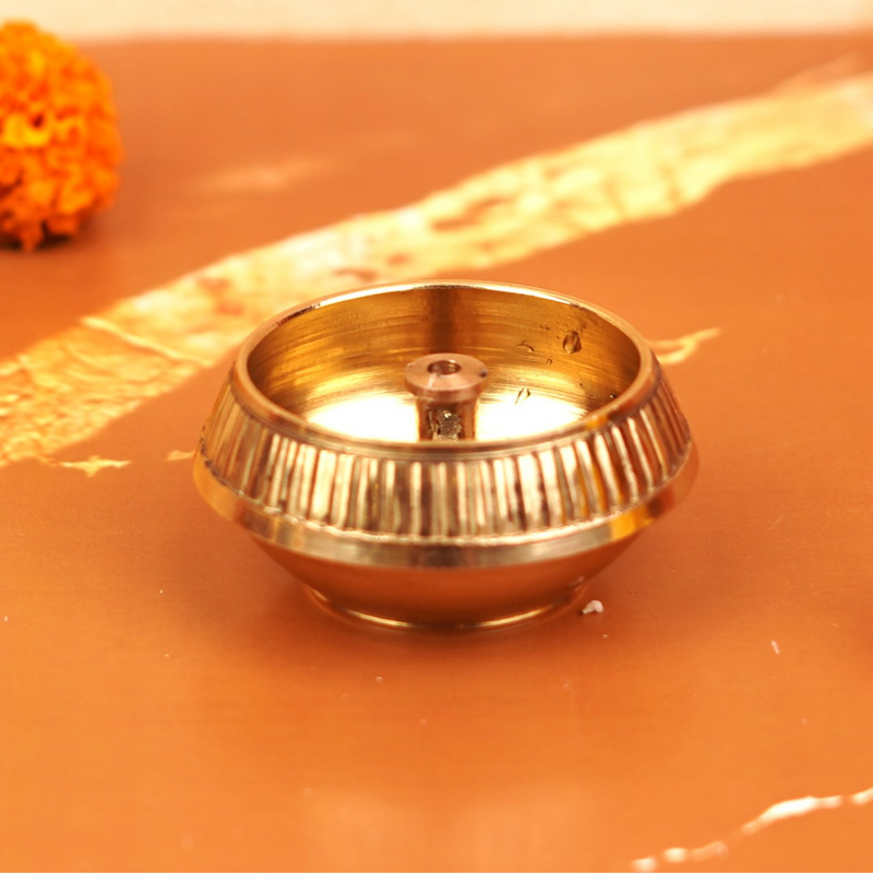 Pure Brass Kuber Nanda Pooja Diya 1.2" | 50g