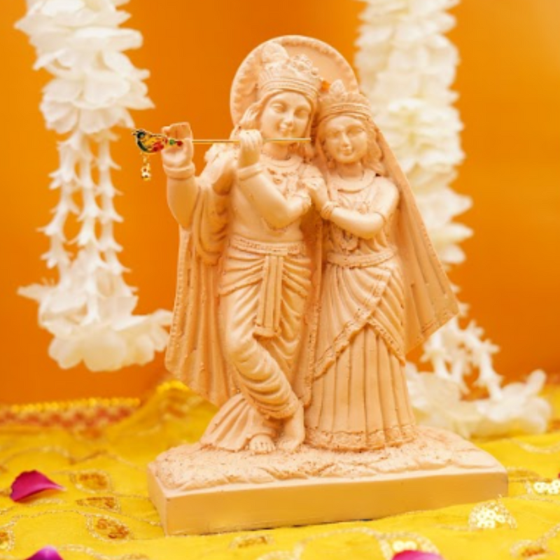 Radha Krishna Resin Beige Colour Idol 8.5 Inch