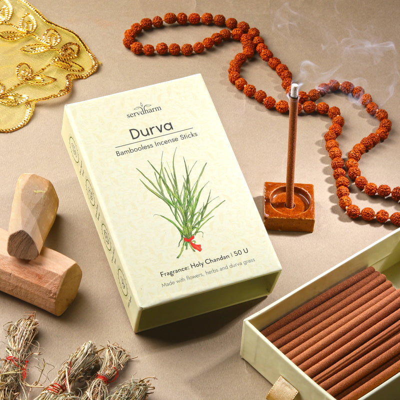 Durva Bambooless Dhoop Sticks | Fragrance : Holy Chandan | Pack of 50