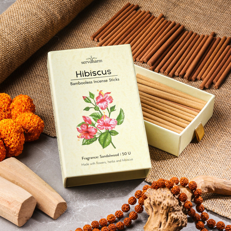 Hibiscus Bambooless Dhoop Sticks | Fragrance : Sandalwood | Pack of 50