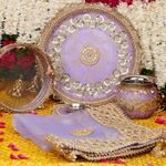 Lavender Karwa Chauth Thali Set | Pack of 5 | Luxe Edition