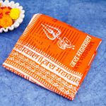 Orange Shiva Mahakal Print Gamcha | Puja Gamcha