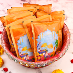 Organic Orange Fragrant Gulal 100g Pouch (Pack of 50) | Infused with chandan  fragrance