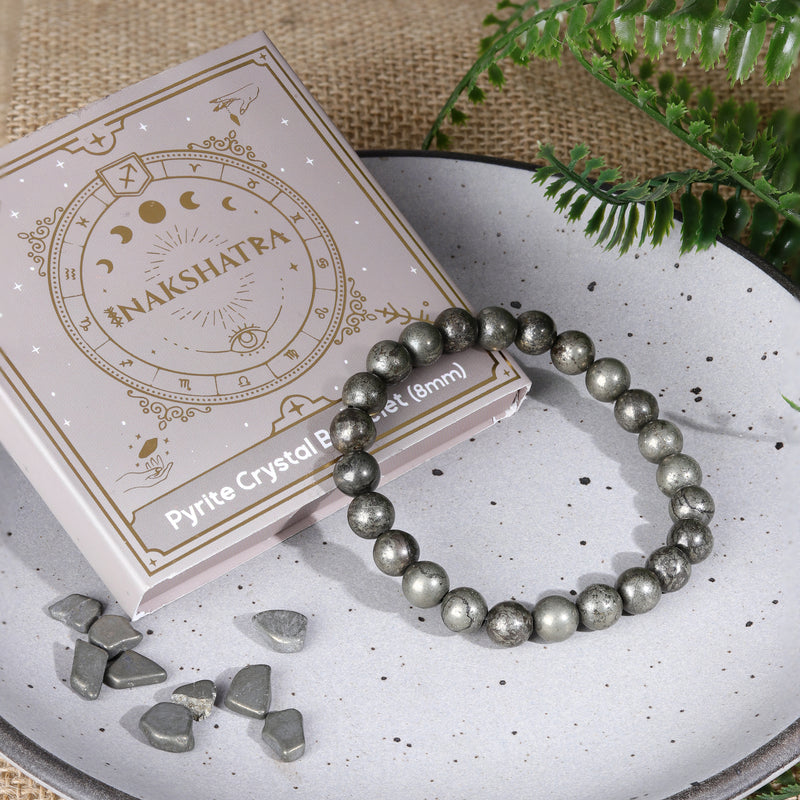 Pyrite Crystal Bracelet 8 mm