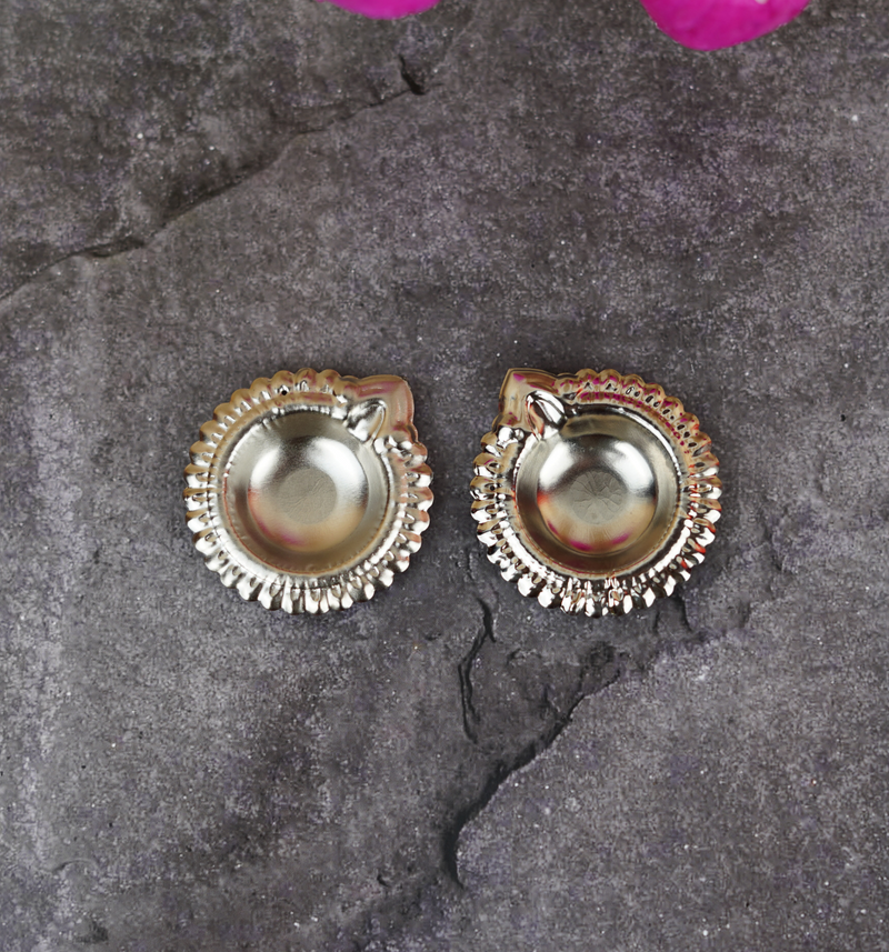 Silver Plated Diya Set of 2