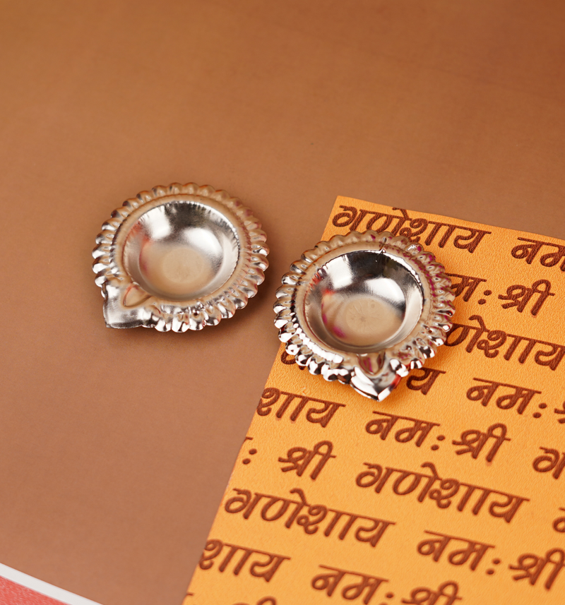 Silver Plated Diya Set of 2