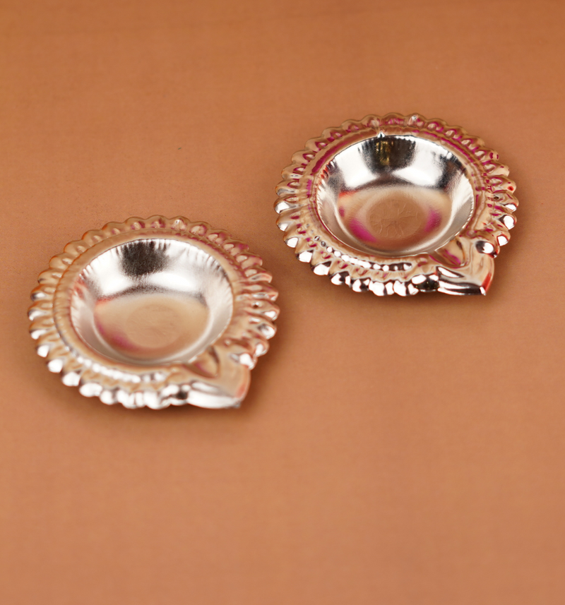 Silver Plated Diya Set of 2