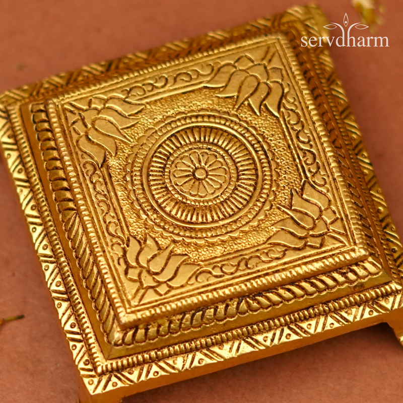 Antique Brass Pooja Chowki 3.5 inch