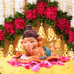 Laddu Ganesh Reading Premium Resin Idol 5" | 390g