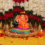 Traditional Gajavakra Ganesha Clay Idol | 7.5" Immersible Ganga River Mitti