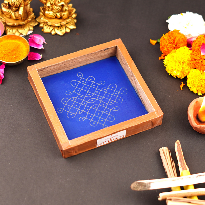 Kolam Pattern Wooden Kolam  Stencil 5x5 inch