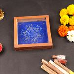 Floral Design Wooden Kolam Stencil 5x5 inch
