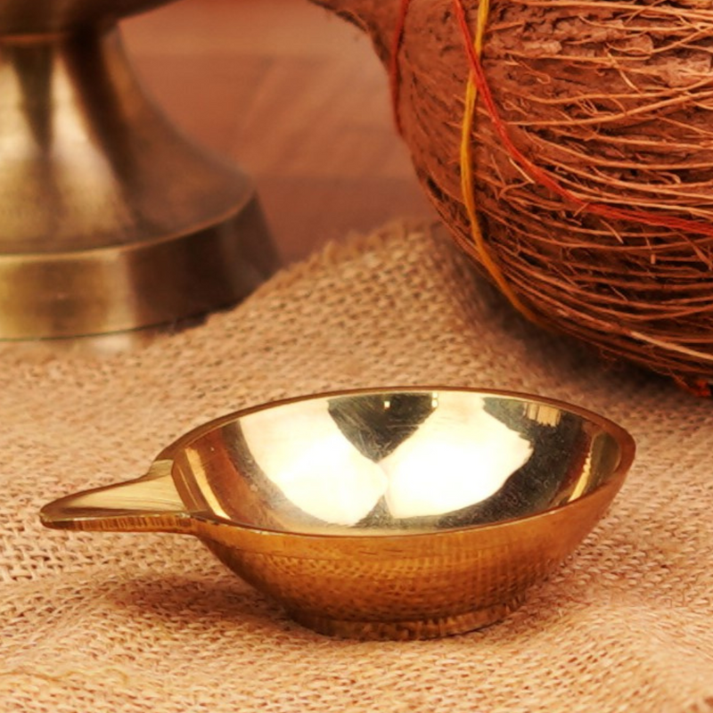 Pure Brass Ek Mukhi Jyot for Daily Pooja Purpose 3"| 54g