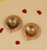 Gold Plated Diya Set of 2 (2.7 Inch)