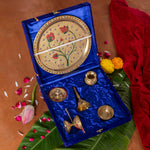 Designer Pooja Thali Set 10 Inch | Made of Pure Brass with Meenakari Work