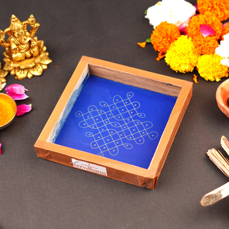 Kolam Pattern Wooden Kolam  Stencil 5x5 inch