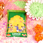 Organic Green Fragrant Gulal 100g Pouch (Pack of 100) | Infused with Khus Fragrance