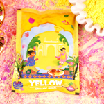 Organic Yellow Fragrant Gulal 100g Pouch (Pack of 100) | Infused with  Kesar Fragrance