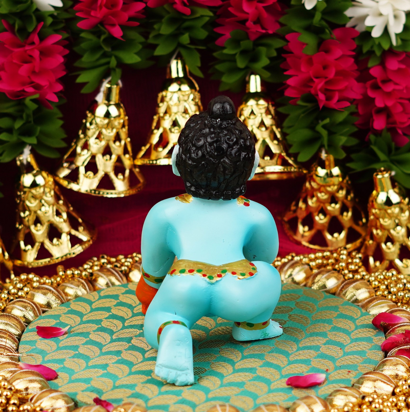Blue Resin Laddu Gopal Idol 4.5 Inch