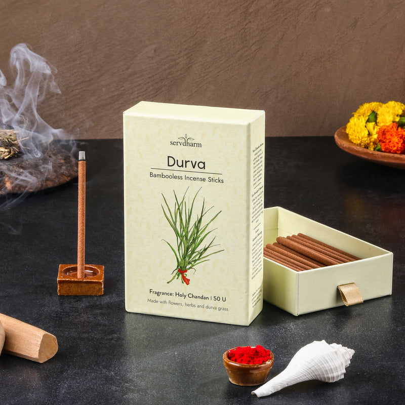 Durva Bambooless Dhoop Sticks | Fragrance : Holy Chandan | Pack of 50