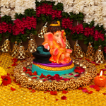 Traditional Gajavakra Ganesha Clay Idol | 7.5" Immersible Ganga River Mitti