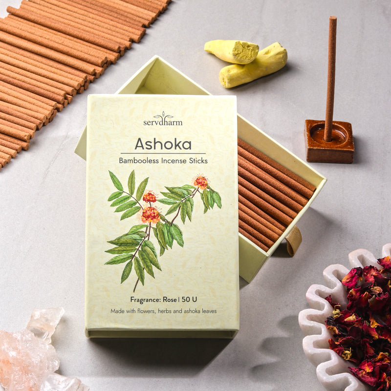 Ashoka Bambooless Dhoop Sticks | Fragrance : Rose | Pack of 50