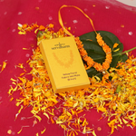 Yellow Floral Fabric Idol Mala 8" | 4g