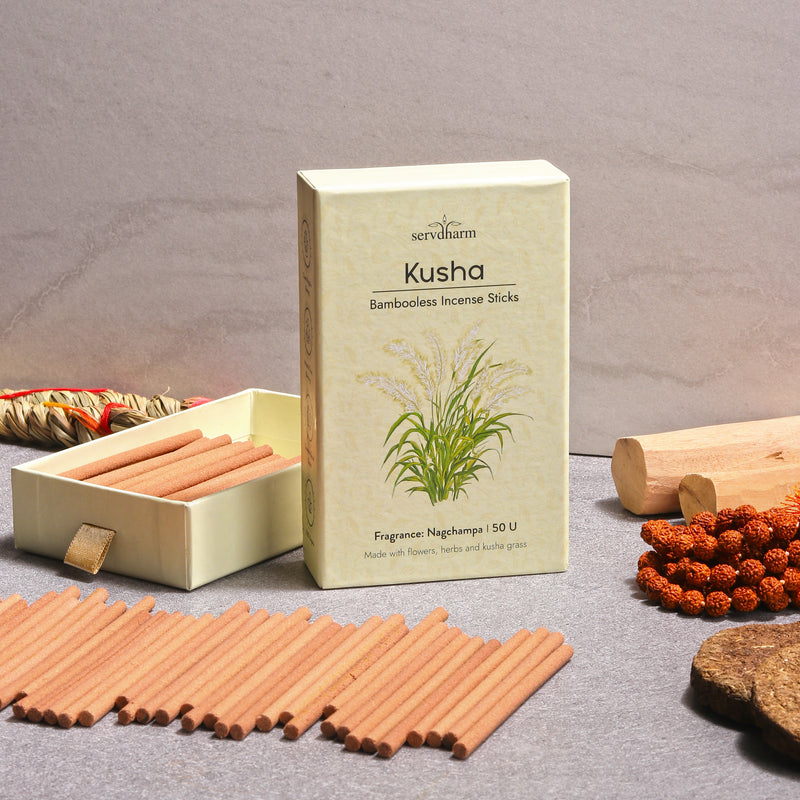 Kusha Bambooless Dhoop Sticks|Fragrance : Nagchampa|Pack of 50