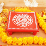 OM Aipan Pooja chowki (11*11 Inch )