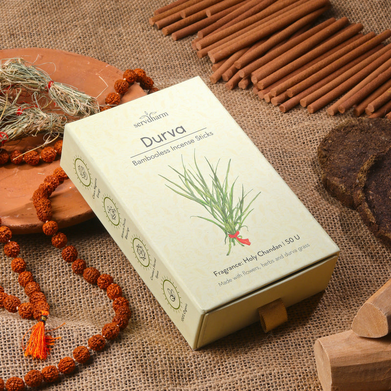 Durva Bambooless Dhoop Sticks | Fragrance : Holy Chandan | Pack of 50