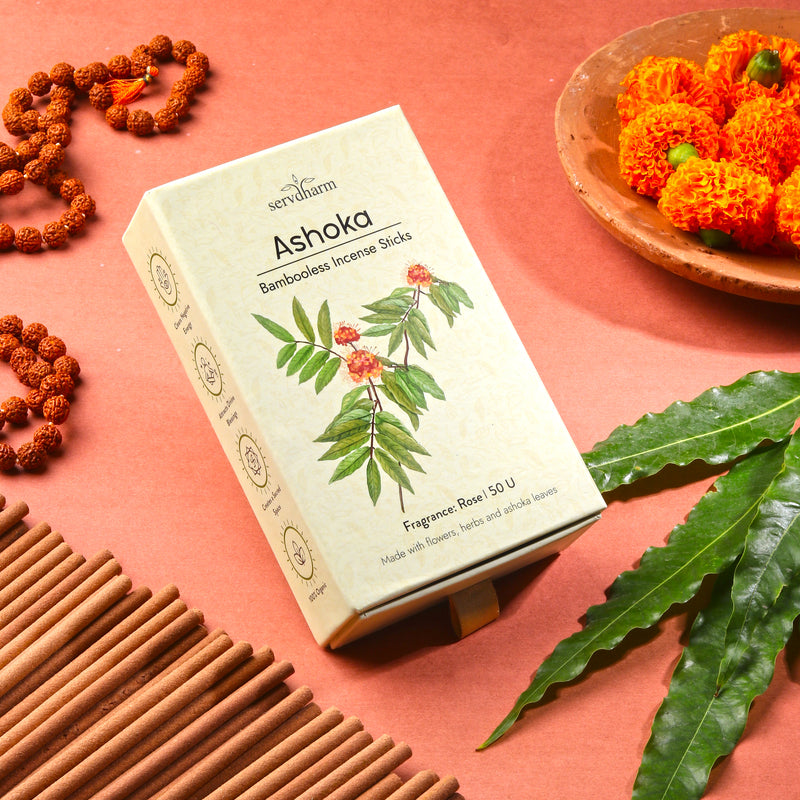 Ashoka Bambooless Dhoop Sticks | Fragrance : Rose | Pack of 50