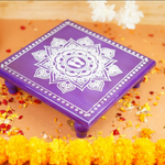 Purple Aipan Laxmi Charan Pooja chowki 11x11 Inch