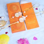 Pristine White and Gold Bhaiya Bhabhi Rakhi