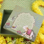 Sage Green with Gold Foiling Premium Festive Rigid Gift Box | 10.5" x 9 " x 4 "