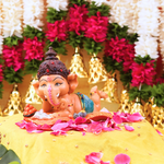 Laddu Ganesh Reading Premium Resin Idol 5" | 390g