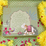 Sage Green with Gold Foiling Premium Festive Rigid Gift Box | 10.5" x 9 " x 4 "
