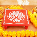 OM Aipan Pooja chowki (11*11 Inch )