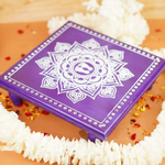 Purple Aipan Laxmi Charan Pooja chowki 11x11 Inch