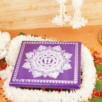 Purple Aipan Laxmi Charan Pooja chowki 11x11 Inch