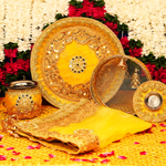 Yellow Karwa Chauth Thali Set | Pack of 5 | Luxe Edition