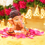Laddu Ganesh Reading Premium Resin Idol 5" | 390g