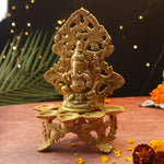 Antique Finish Ganesha With Five Wick Brass Diya (10.5 Inch)